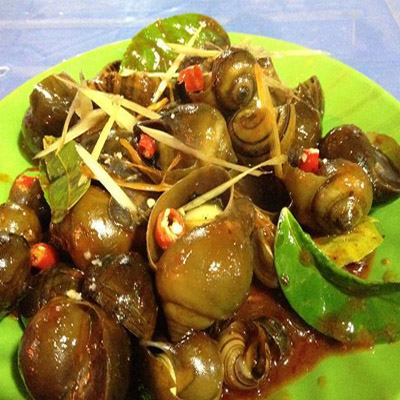 Ốc nhồi xào xả ớt